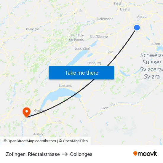 Zofingen, Riedtalstrasse to Collonges map