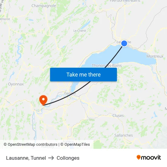Lausanne, Tunnel to Collonges map