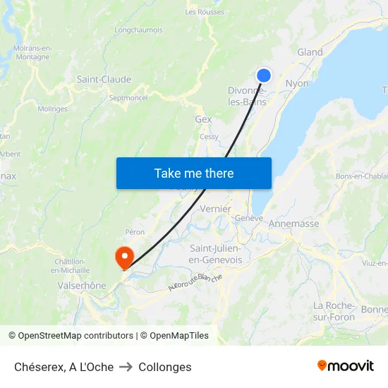 Chéserex, A L'Oche to Collonges map