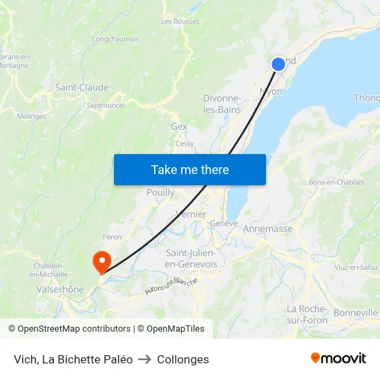 Vich, La Bichette Paléo to Collonges map