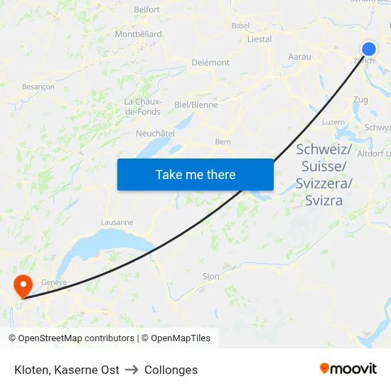 Kloten, Kaserne Ost to Collonges map