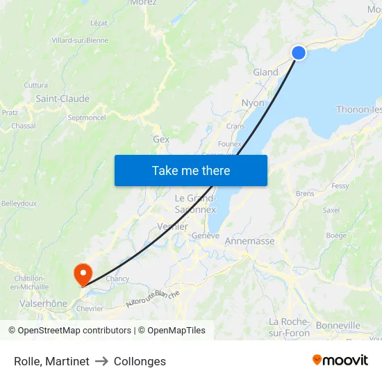 Rolle, Martinet to Collonges map
