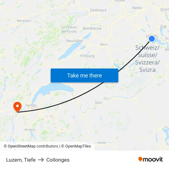 Luzern, Tiefe to Collonges map