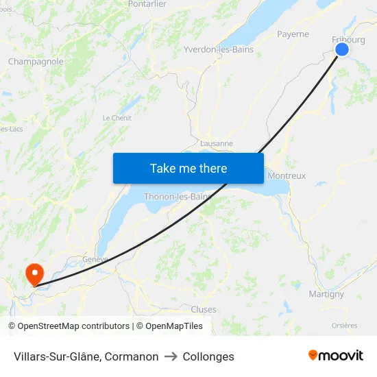 Villars-Sur-Glâne, Cormanon to Collonges map