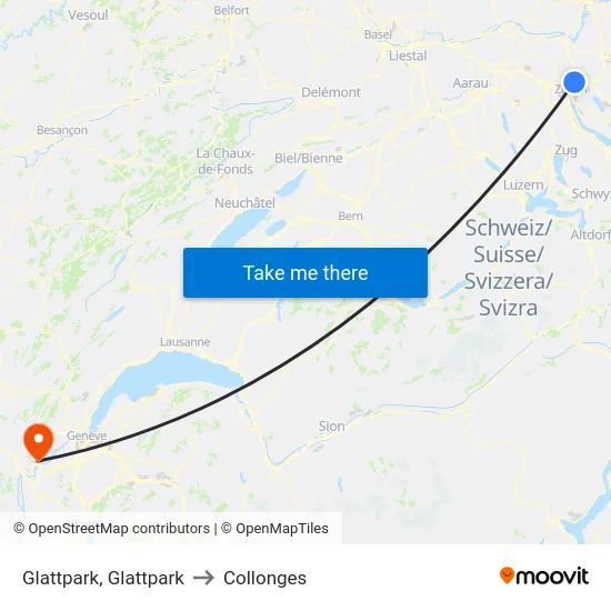 Glattpark, Glattpark to Collonges map
