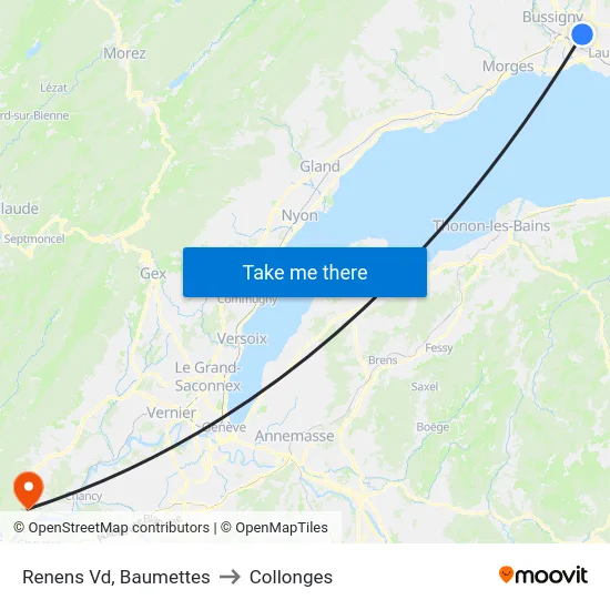 Renens Vd, Biondes to Collonges map