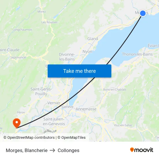 Morges, Blancherie to Collonges map