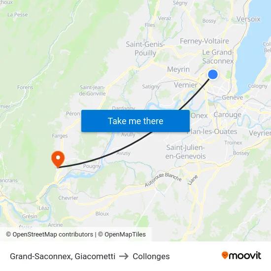 Grand-Saconnex, Giacometti to Collonges map