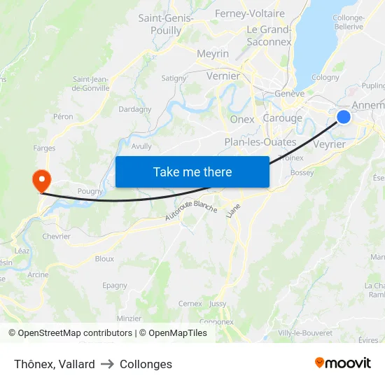 Thônex, Vallard to Collonges map