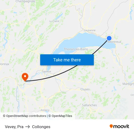 Vevey, Pra to Collonges map