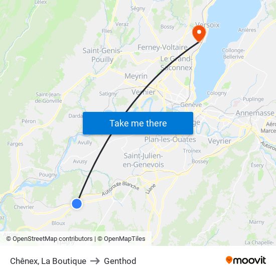 Chênex, La Boutique to Genthod map