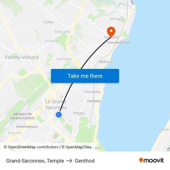 Grand-Saconnex, Temple to Genthod map