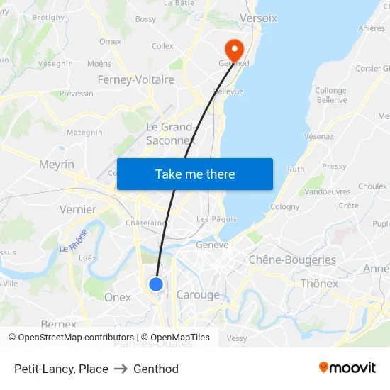 Petit-Lancy, Place to Genthod map