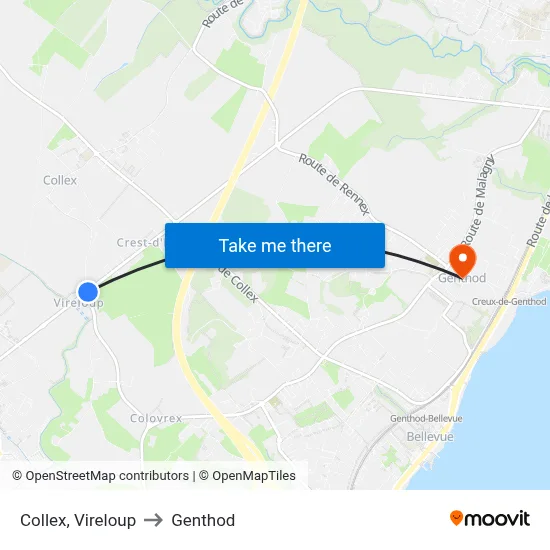 Collex, Vireloup to Genthod map