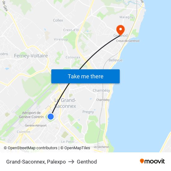 Grand-Saconnex, Palexpo to Genthod map