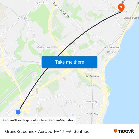 Grand-Saconnex, Aéroport-P47 to Genthod map