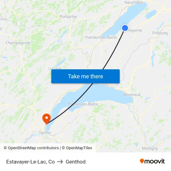 Estavayer-Le-Lac, Co to Genthod map