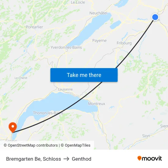 Bremgarten Be, Schloss to Genthod map
