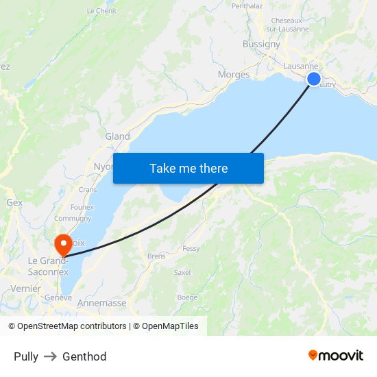Pully to Genthod map