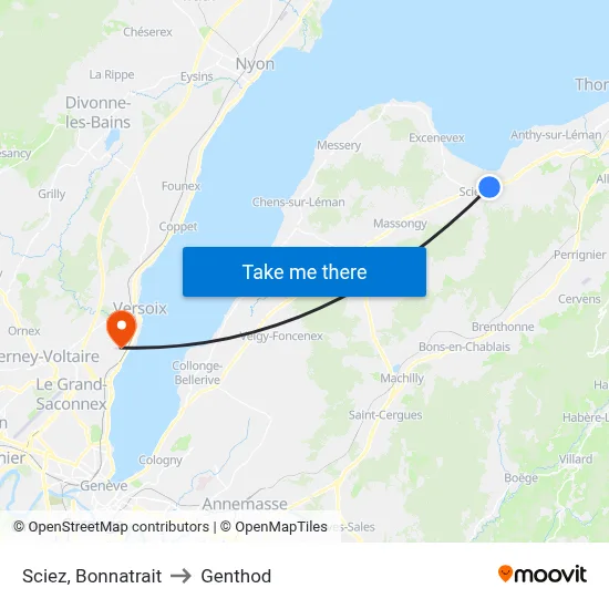 Sciez, Bonnatrait to Genthod map