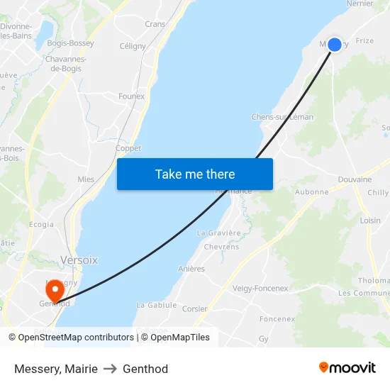 Messery, Mairie to Genthod map