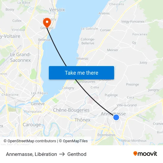 Annemasse, Annexion to Genthod map