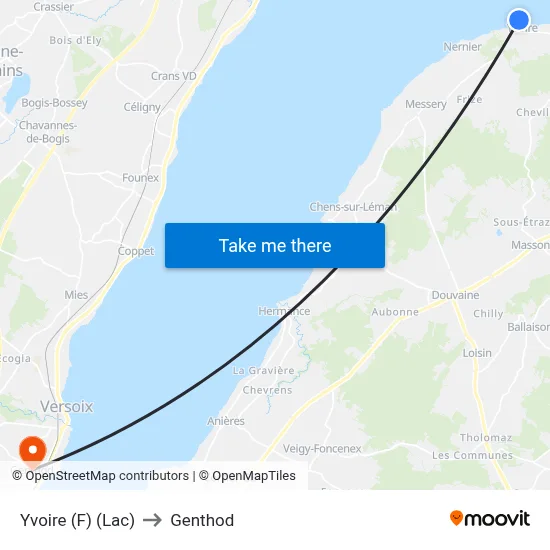 Yvoire (F) (Lac) to Genthod map