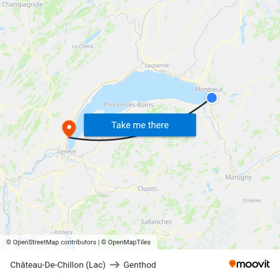 Château-De-Chillon (Lac) to Genthod map
