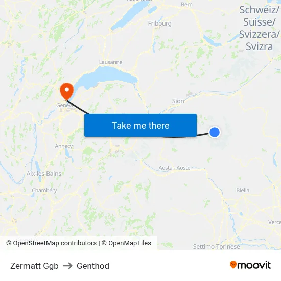 Zermatt Ggb to Genthod map