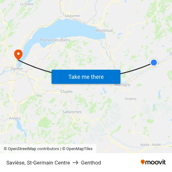 Savièse, St-Germain Centre to Genthod map