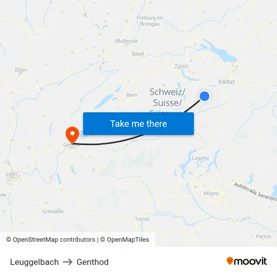 Leuggelbach to Genthod map