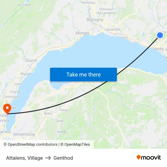 Attalens, Village to Genthod map