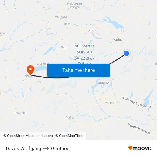 Davos Wolfgang to Genthod map