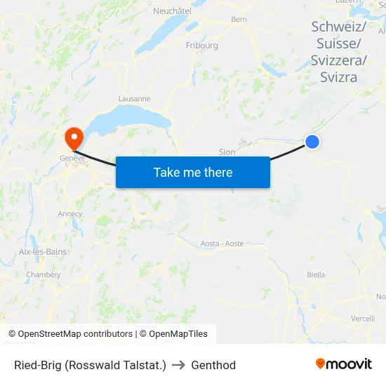 Ried-Brig (Rosswald Talstat.) to Genthod map