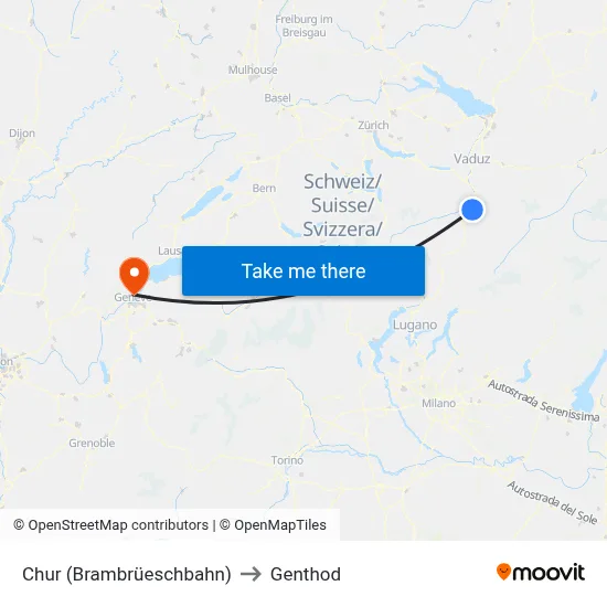 Chur (Brambrüeschbahn) to Genthod map