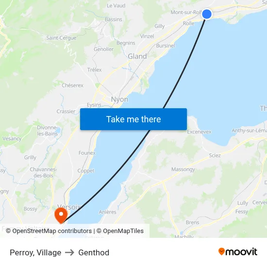 Perroy, Village to Genthod map