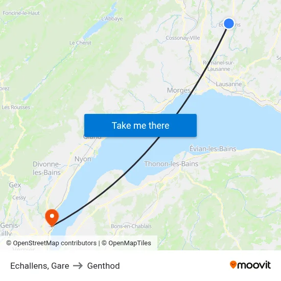 Echallens, Gare to Genthod map