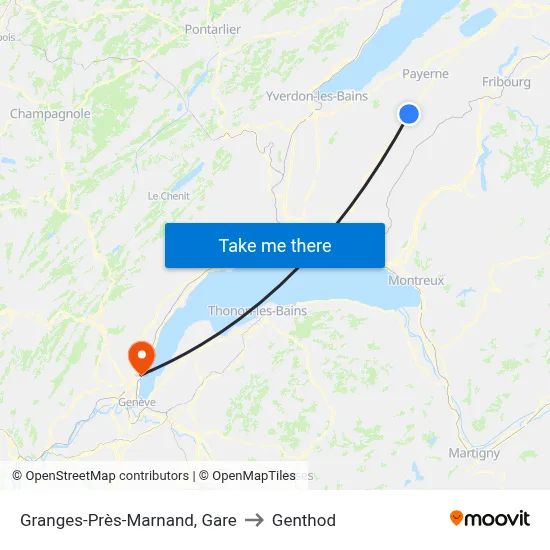 Granges-Près-Marnand, Gare to Genthod map