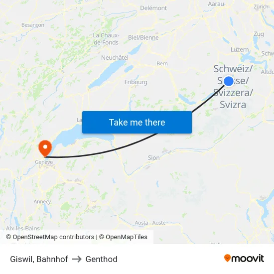 Giswil, Bahnhof to Genthod map