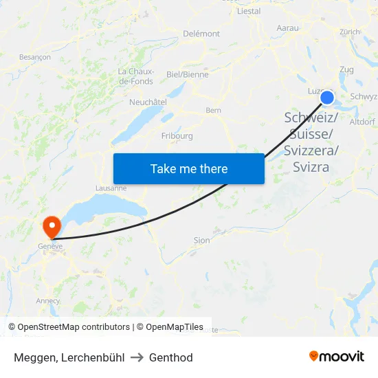 Meggen, Lerchenbühl to Genthod map