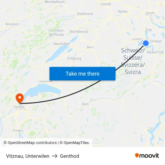 Vitznau, Unterwilen to Genthod map