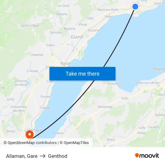 Allaman, Gare to Genthod map
