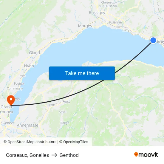 Corseaux, Gonelles to Genthod map