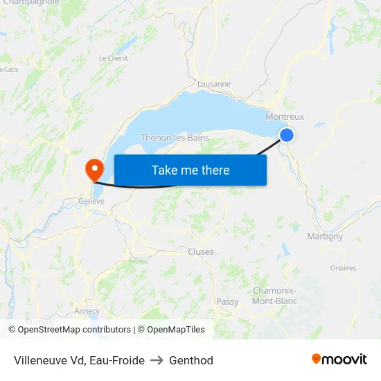 Villeneuve Vd, Eau-Froide to Genthod map