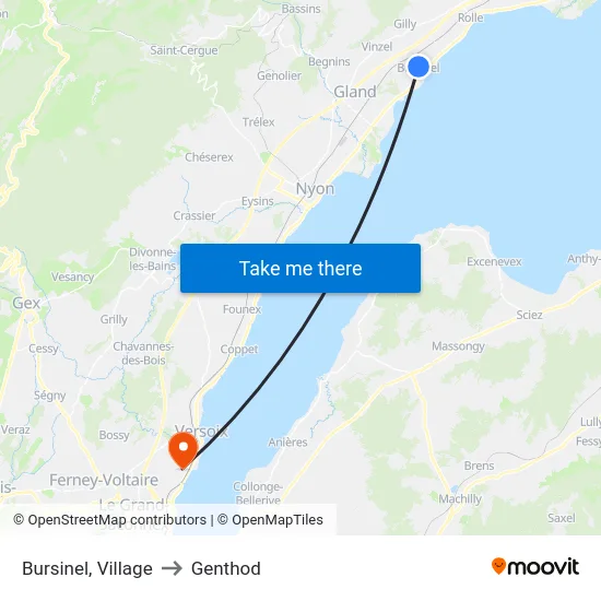Bursinel, Village to Genthod map
