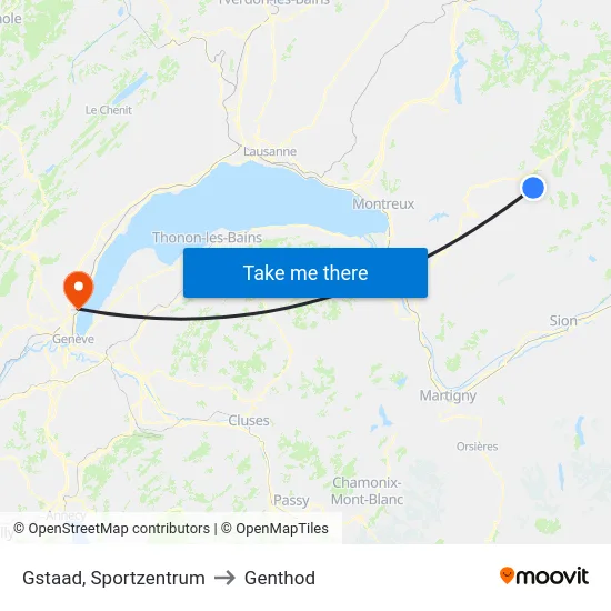 Gstaad, Sportzentrum to Genthod map