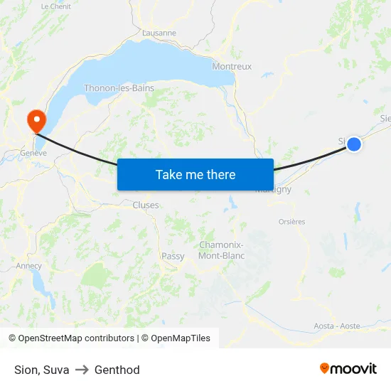 Sion, Suva to Genthod map