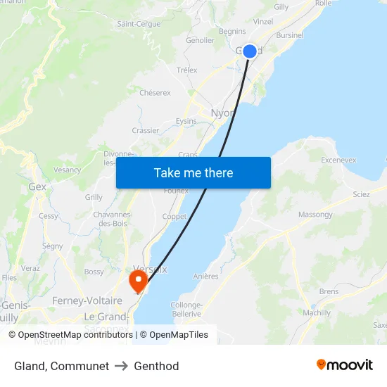 Gland, Communet to Genthod map