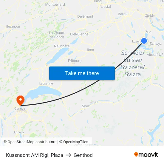 Küssnacht AM Rigi, Plaza to Genthod map