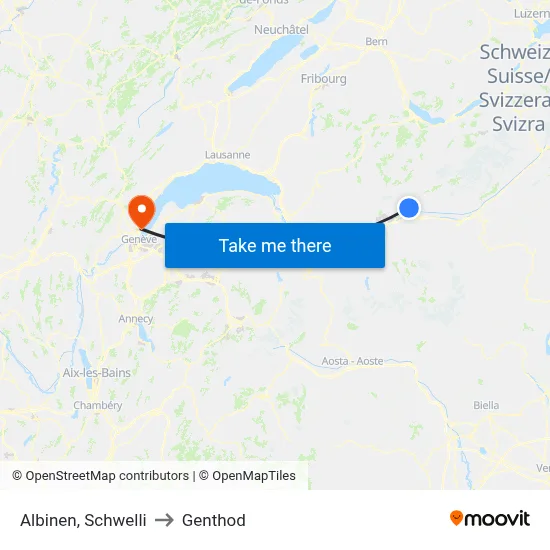 Albinen, Schwelli to Genthod map